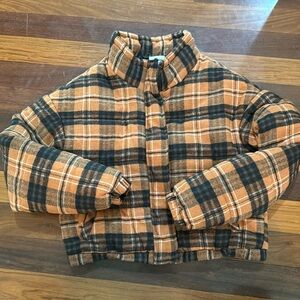 Plaid puffer jacket
